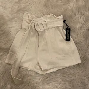 white paper bag shorts